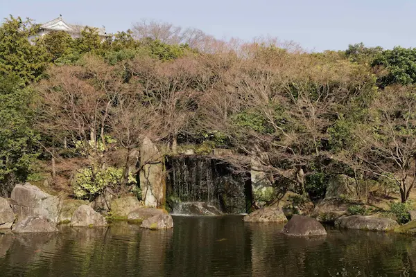 Waterfall, main garden